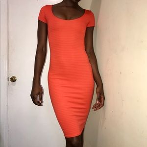Orange Maxi Bodycon Dress